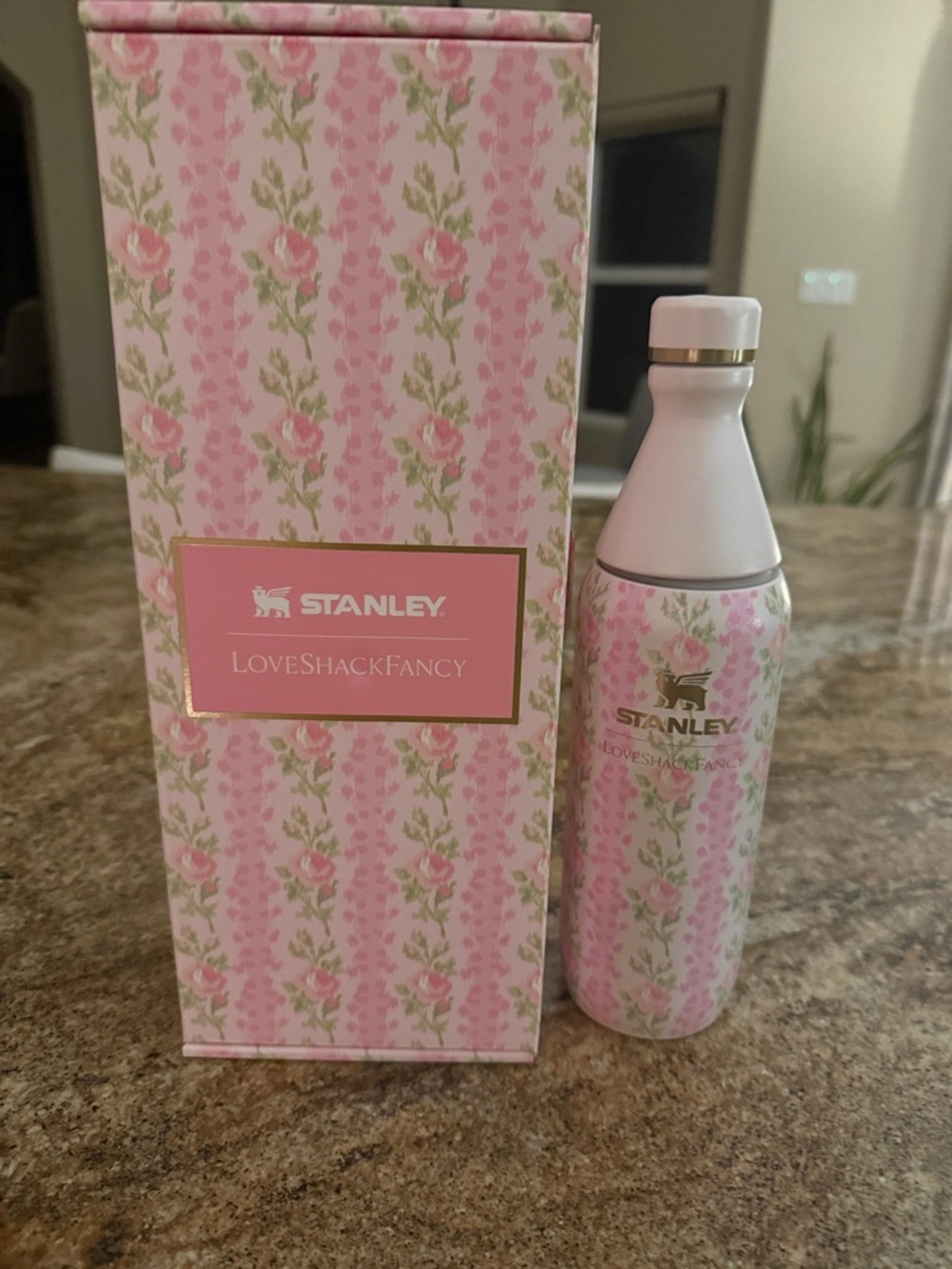 Stanley Pink Floral Insulated Water Bottle